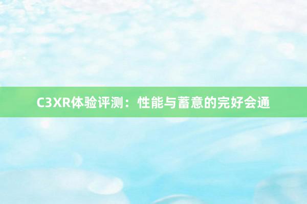 C3XR体验评测：性能与蓄意的完好会通